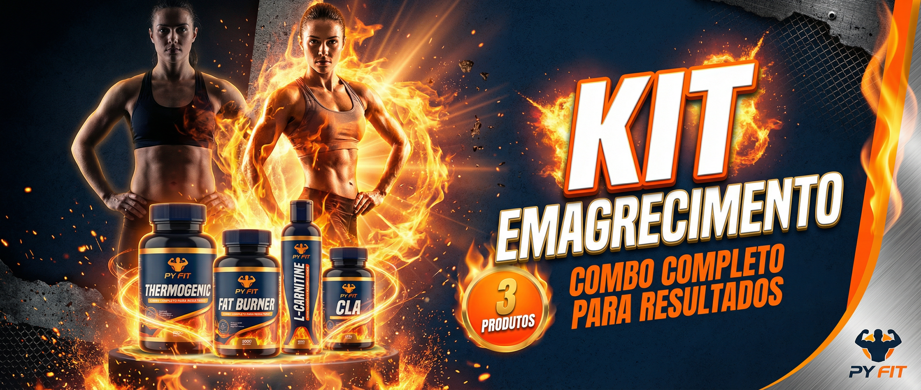 Kit Emagrecimento Completo PY FIT — Tirzepatida, Semaglutida e Retatrutide