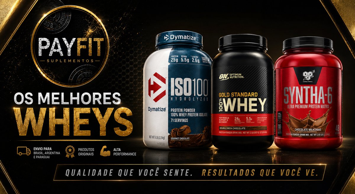 Linha Whey Protein — ISO100, Gold Standard, Syntha-6